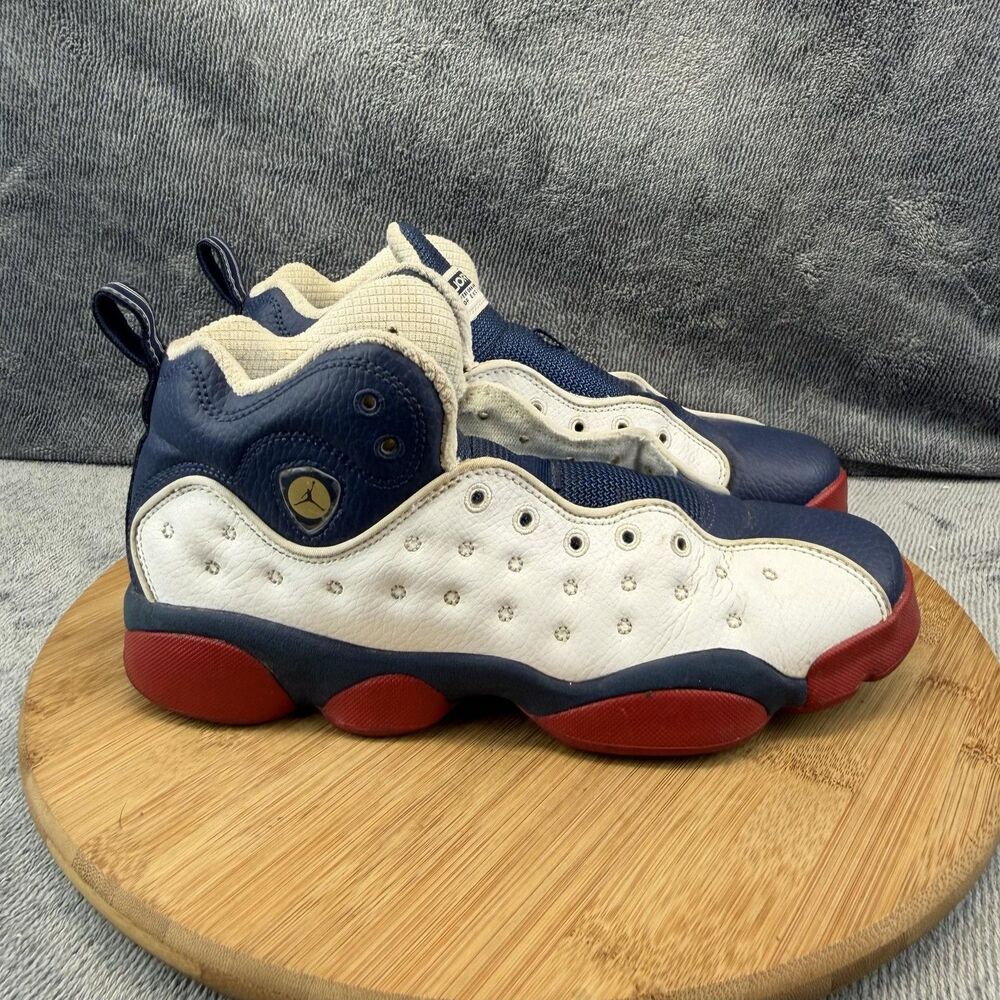 Jordan Jumpman Team II Shoes Boys Size 7Y White Navy Red Basketball 820273-146